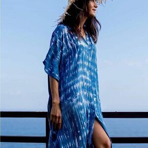 Tie-dye Kaftan In Blue 